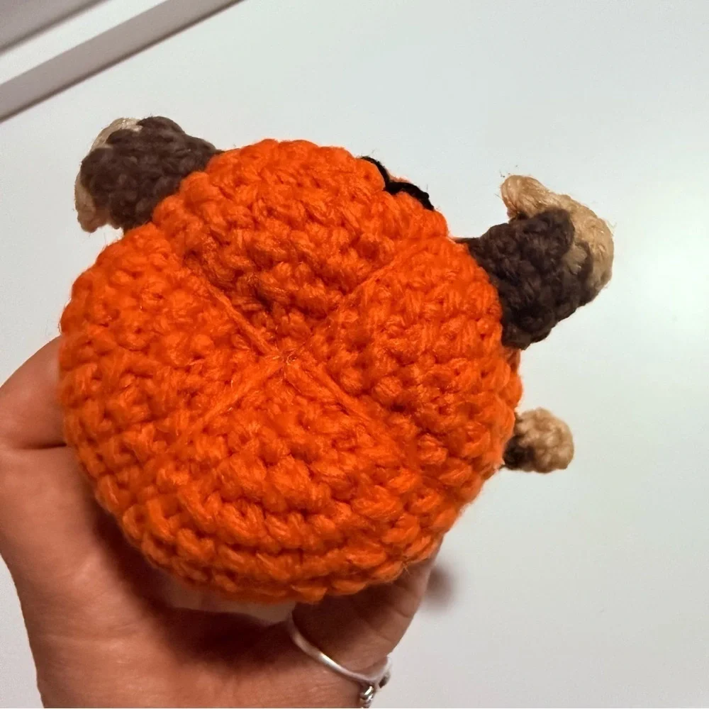 Handmade One of a Kind Labubu with Pumpkin Keychain